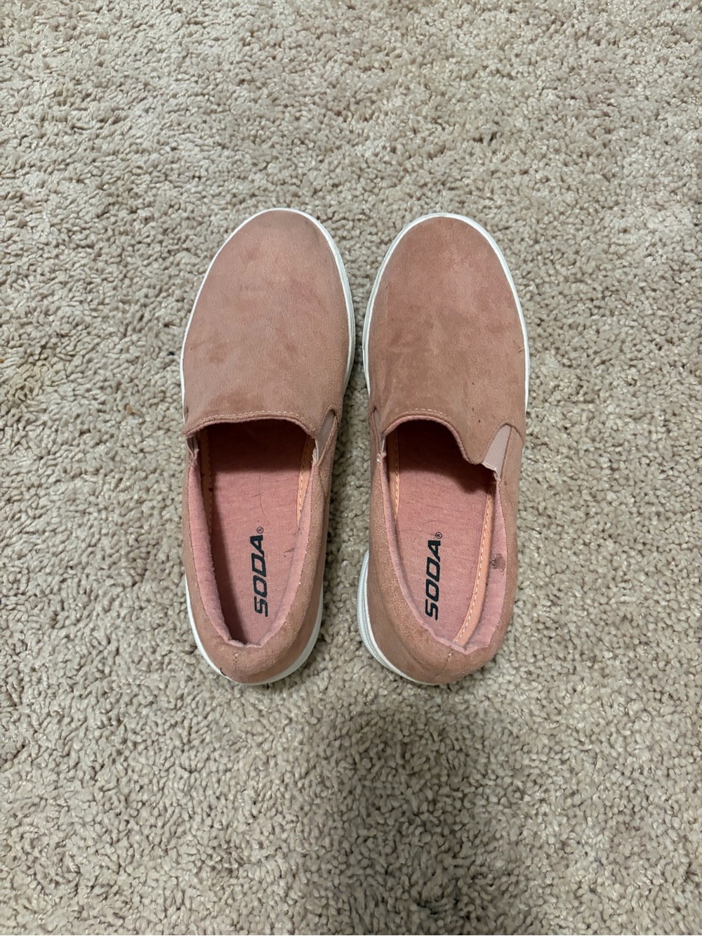 Soda Kids Slip-On Sneakers in Dusty Rose Pink